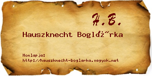 Hauszknecht Boglárka névjegykártya